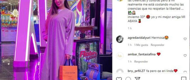 Pamela López y su mensaje en su cuenta de Instagram sobre su vivencia en Arabia Saudita.   