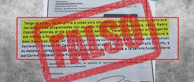 Segundo documento calificado como falso por el Ministerio Público.   