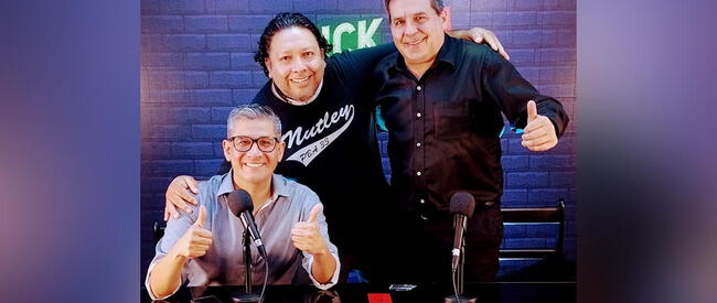 De izquierda a derecha: Erick Osores, Alex Manrique (productor) y Gonzalo Núñez.   