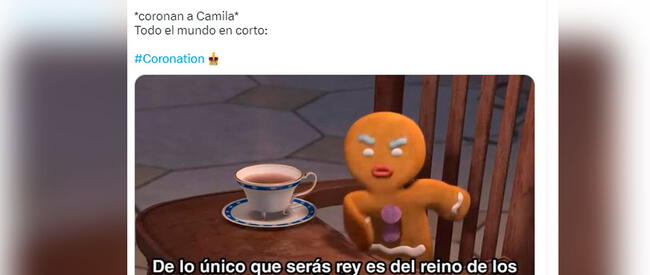 Meme en Twitter por la coronación de Camila. 