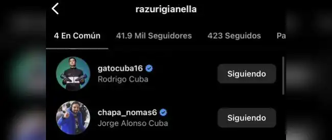 Hermano de 'Gato' Cuba sigue en redes a Gianella Rázuri.