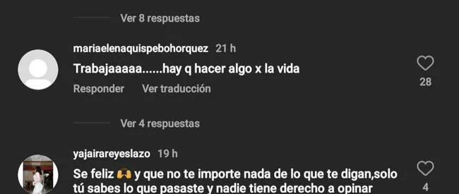 Comentarios en el post de Samahara Lobatón.   