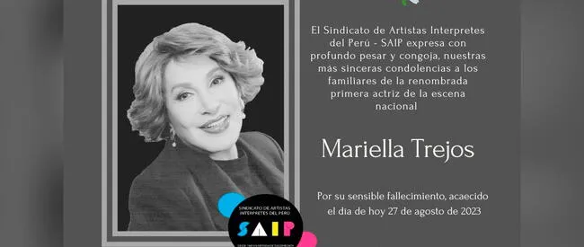Mariella Trejos falleció.   