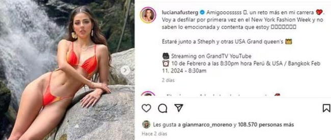 Luciana Fuster vía Instagram    