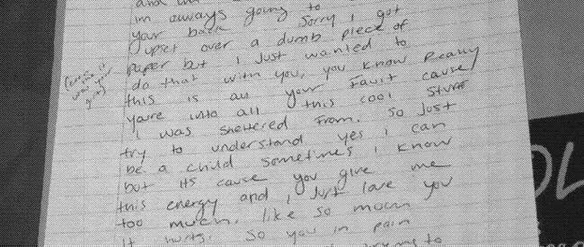 Carta de Gabby Petito a su novio Brian Laundrie.   