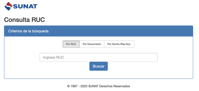 Consulta el número de RUC a través de la plataforma oficial. (Foto: captura de pantalla / Sunat)   