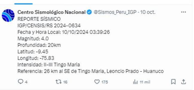 Sismo en Perú   