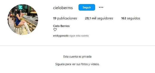 Cielo Berrios puso su cuenta en privado tras ampay de Piero Quispe.   