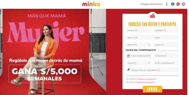  Minka 'enloquece' y sorteará 5000 soles semanales por el Día de la Madre.    