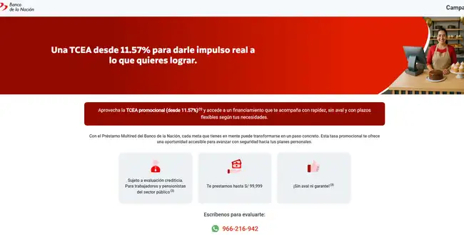 Préstamo del Banco de la Nación   