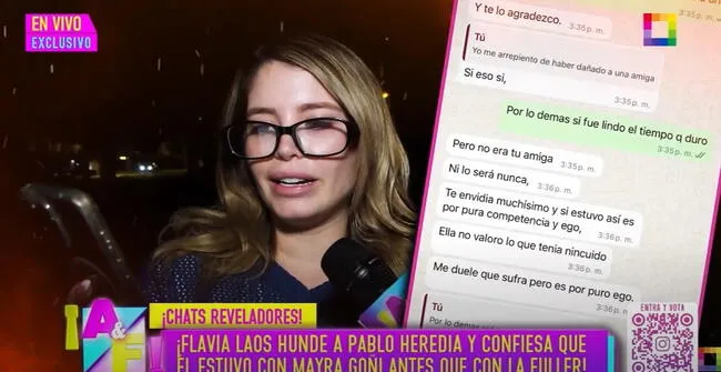 <strong> Flavia Laos revivió chats con Pablo Heredia del 2018 donde él le habla de Ale Fuller</strong> <strong> Flavia Laos revivió chats con Pablo Heredia del 2018 donde él le habla de Ale Fuller</strong>