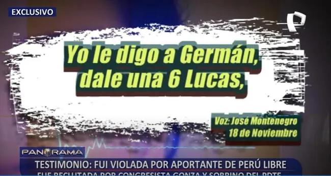 Extracto del audio propalado por Panorama: propuesta de José Montenegro a Rosa.   