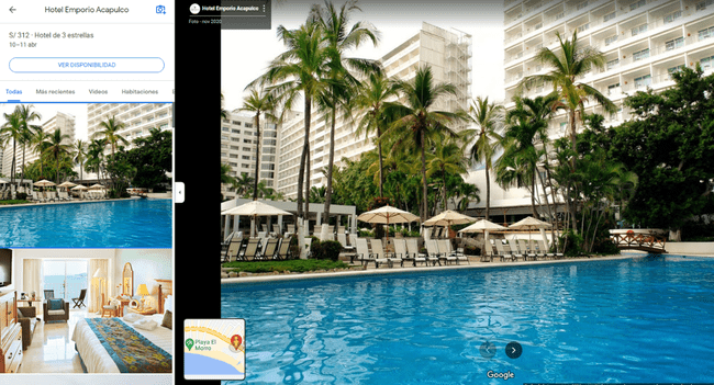 El hotel de Acapulco es muy visitado por los turistas.   