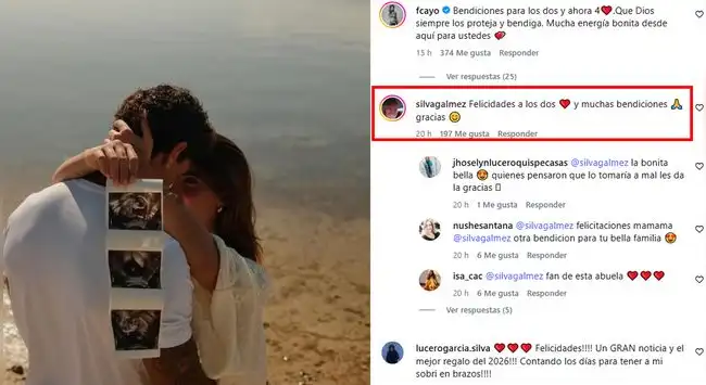  Madre de Hugo García celebra la pronta llegada de su nieto o nieta.   