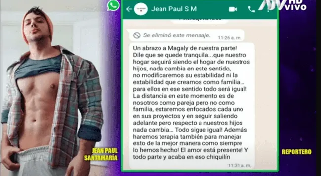 Conversación virtual entre reportero de Magaly Medina y Jean Paul Santa María Conversación virtual entre reportero de Magaly Medina y Jean Paul Santa María