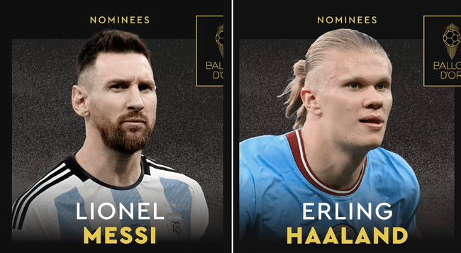 Lionel Messi y Erling Haaland se disputarán la posibildad de ganar el Balón de Oro 2023.   