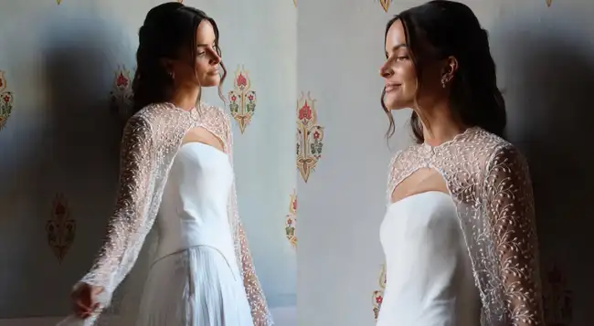 Carolina Braedt viajó a Europa para buscar las telas para sus vestidos de novia, tanto de civil y religioso.  