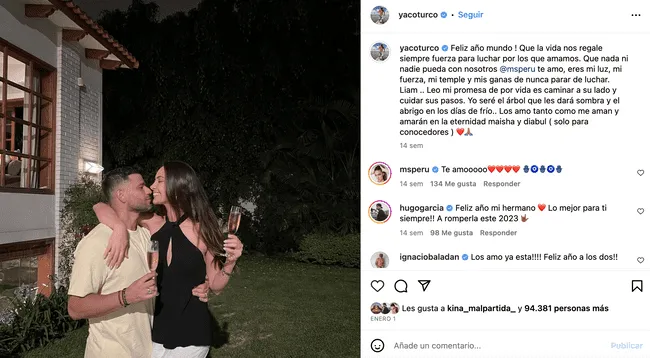 Yaco Eskenazi le dedicó un romántico mensaje a Natalie Vértiz por Año Nuevo.<br><br> 