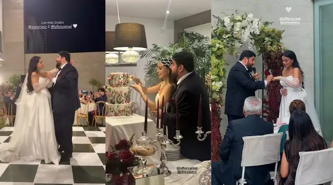 Hugo Lezema y Romina Delgado contrajeron matrimonio. Fuente: Instagram.   