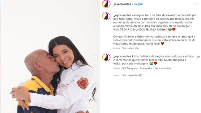 La joven le dedicó emotivas palabras a su abuelo.   