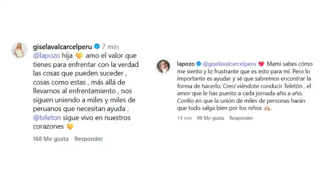 Gisela Valcárcel no dudó en salir a respaldar a su hija. Gisela Valcárcel no dudó en salir a respaldar a su hija.