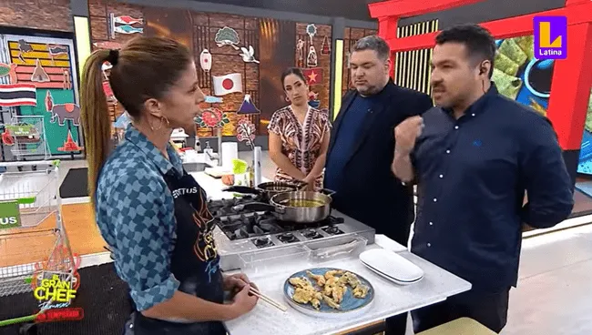 Fiorella Cayo y Giacomo Bocchio en 'El Gran Chef Famosos'.   
