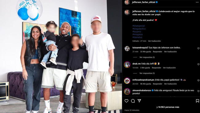 Jefferson Farfán compartió foto junto a sus 4 hijos por primera vez   
