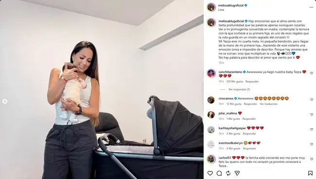 Melissa Klug comparte un momento tierno con la primera hija de Gianella Marquina. Melissa Klug comparte un momento tierno con la primera hija de Gianella Marquina.