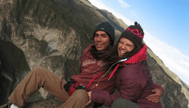 Rosario Ponce y ciro en el Colca   