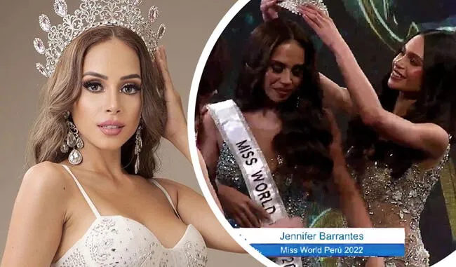 <strong>Jennifer Barrantes, de 23 años, y el día que fue elegida como Miss Mundo Perú 2022</strong>   