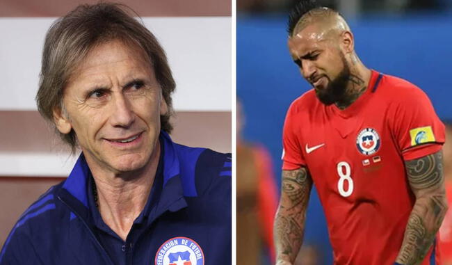 Ricardo Gareca y Arturo Vidal enfrentados por el presente de la selección de Chile.   