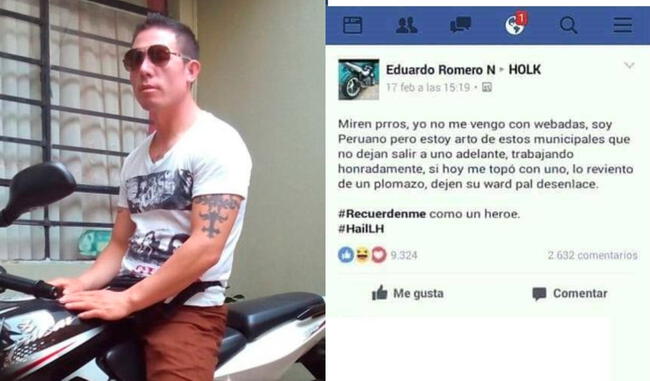 <strong> Eduardo Romero Naupay vendía salchipapas, pero no contaba con el permiso para laborar en una avenida de Los Olivos. Foto: composición LR/Canal N/Latina TV</strong>   