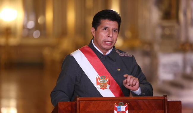 Presidente Pedro Castillo durante su último mensaje a la Nación.   