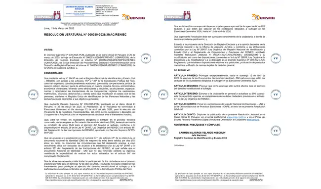 Reniec resolución  