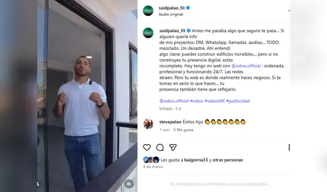 Said Palao limita comentarios en Instagram  