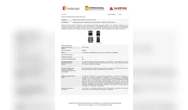Indecopi advierte que estas cocinas podrían causar una fuga de gas. Indecopi advierte que estas cocinas podrían causar una fuga de gas.