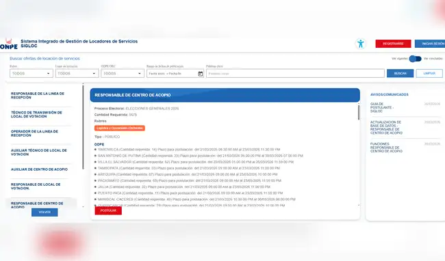 Responsable de centro de acopio  