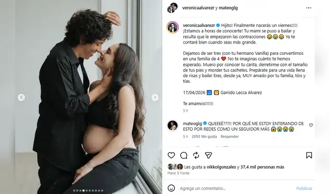 Mateo Garrido Lecca y su esposa anuncian la llegada de su bebé.  