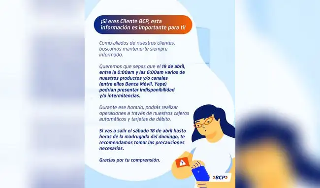 BCP envía comunicado  