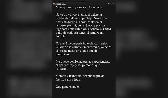 Renato Rossini Jr. hace acusación contra ‘La Granja vip Perú'.  
