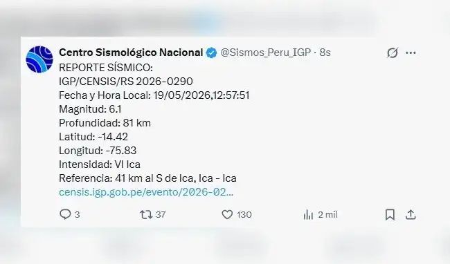 Sismo en Lima.  