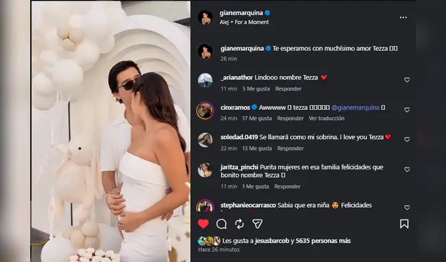 Gianella Marquina anuncia el sexo de su bebé  