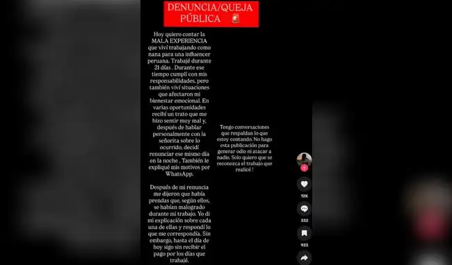 Niñera denuncia a Majo Parodi  