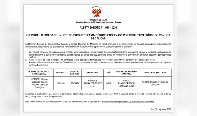 Digemid ordena retiro de este medicamento Digemid ordena retiro de este medicamento