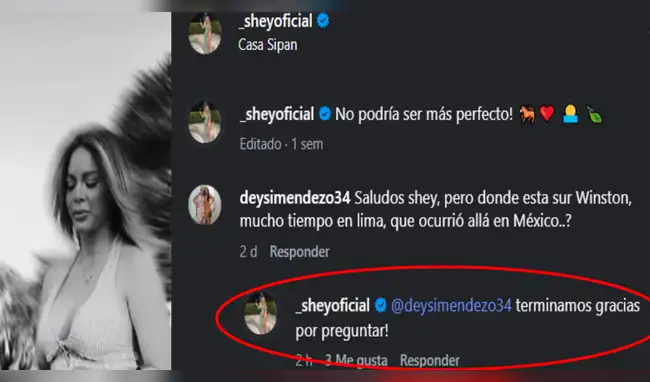 Sheyla Rojas confirma que terminó con Sir Winston  