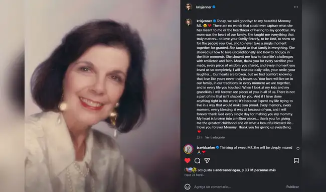 Kris Jenner anuncia el fallecimiento de su madre Kris Jenner anuncia el fallecimiento de su madre