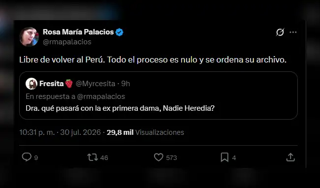 Nadine Heredia podría volver al Perú Nadine Heredia podría volver al Perú