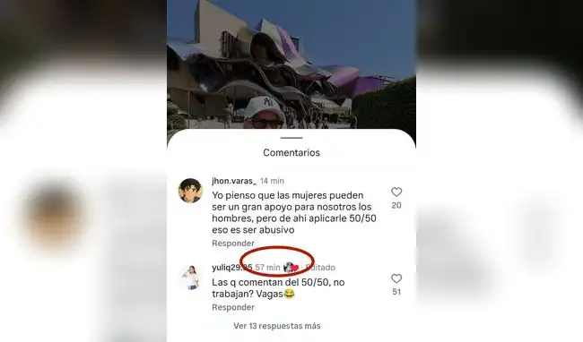 Comentario en redes sociales  