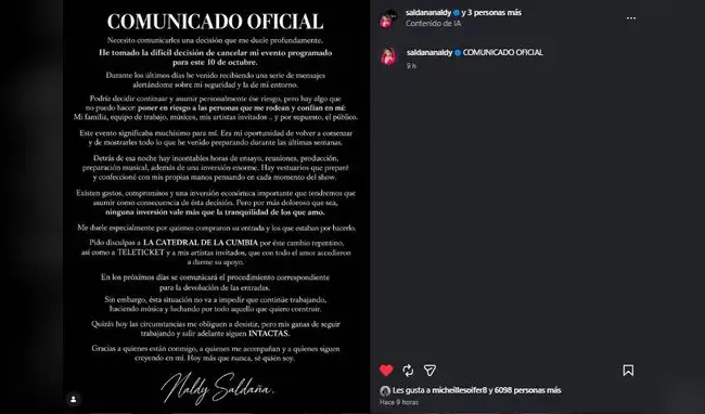 Naldy Saldaña anuncia decisión Naldy Saldaña anuncia decisión