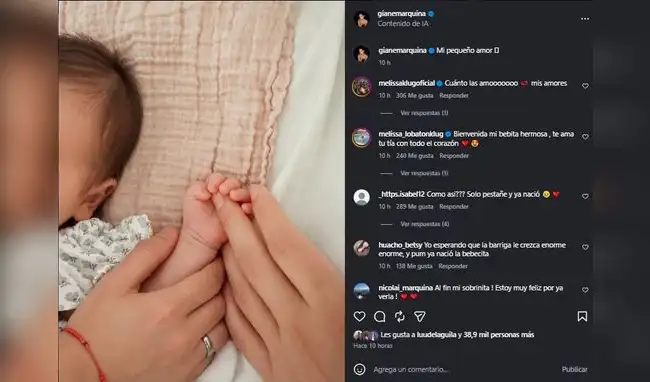 Gianella Marquina comparte la primera foto de su hija Gianella Marquina comparte la primera foto de su hija